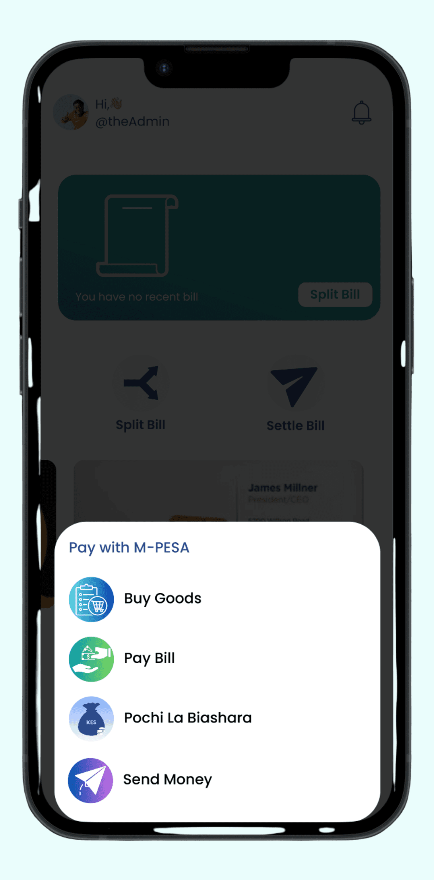 BillBuddys Settlement Method Screen
